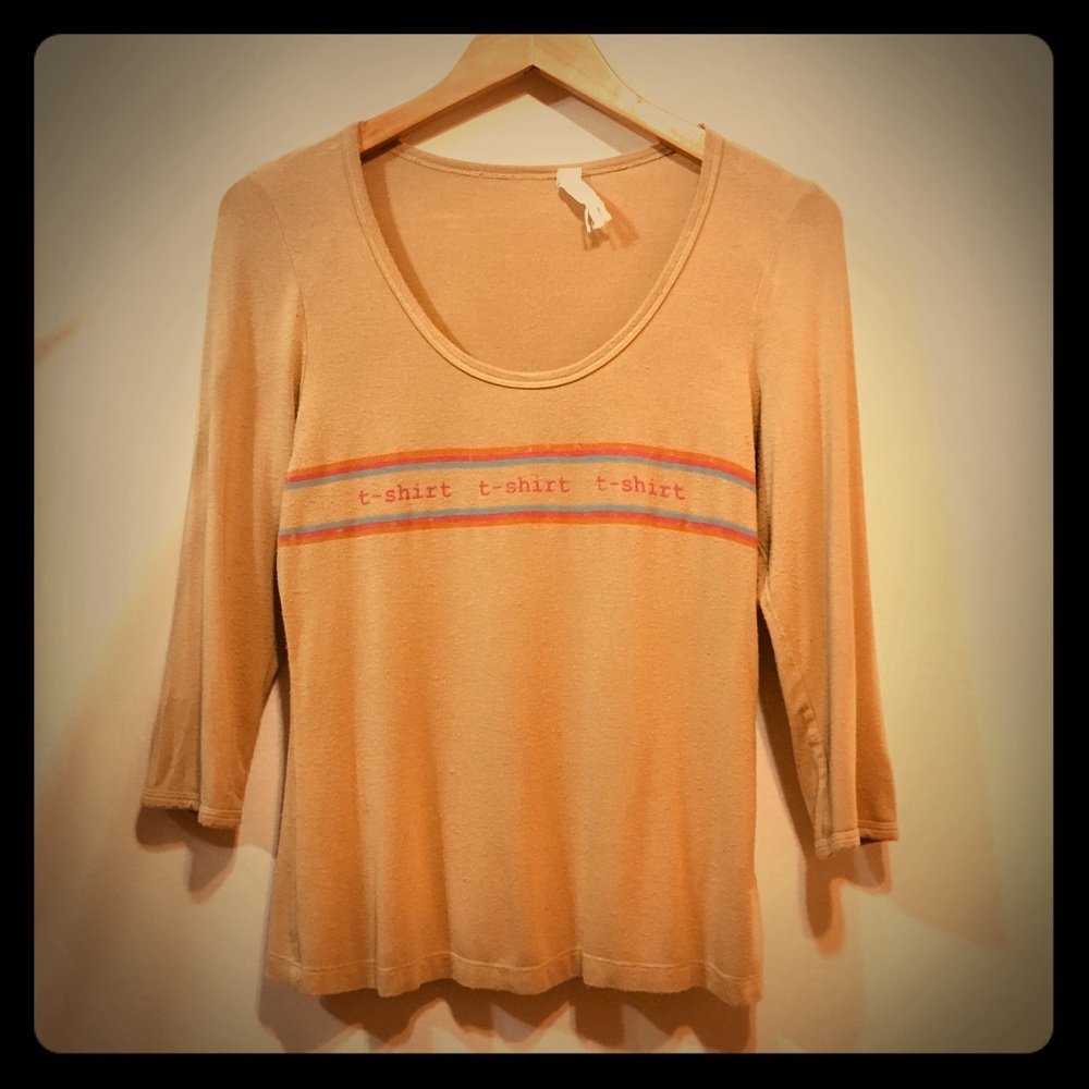 White - Nordstrom Savvy-  beige “t-shirt” tee 😙